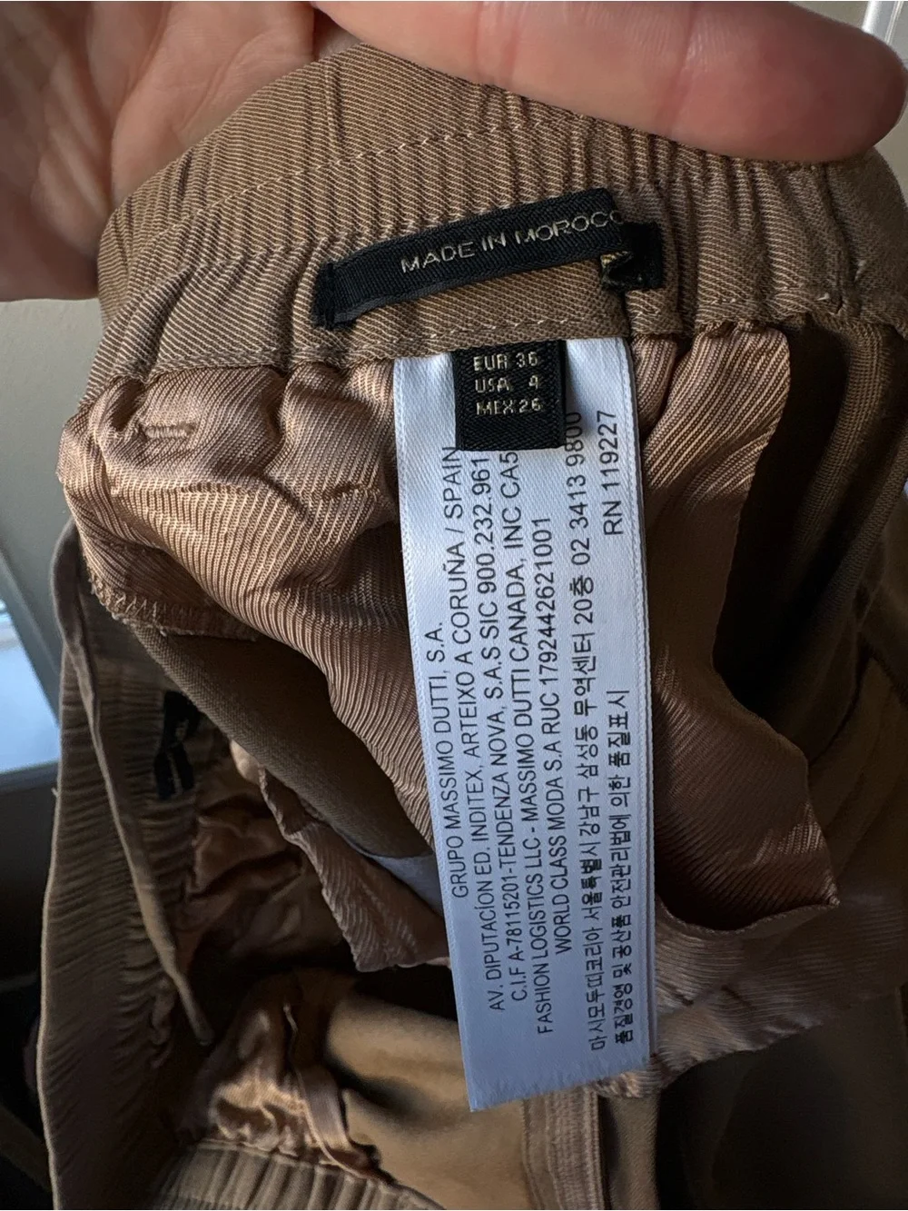 Massimo Dutti Beige Drawstring Pants Relaxed Tapered Minimalist Chic